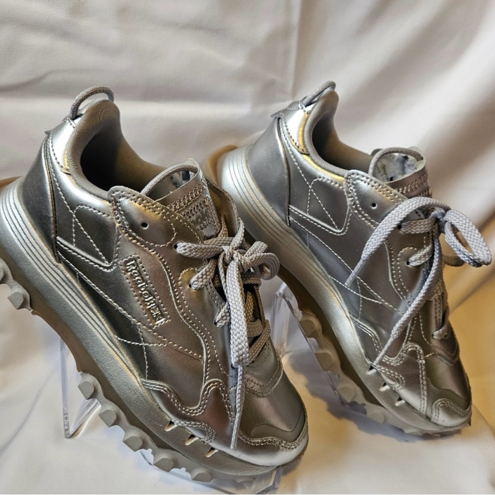 Reebok Metallic Silver Sneakers